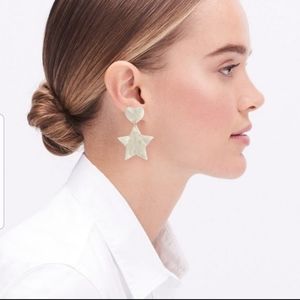 J. Crew White Tortoise Earrings- Heart and Star NWT